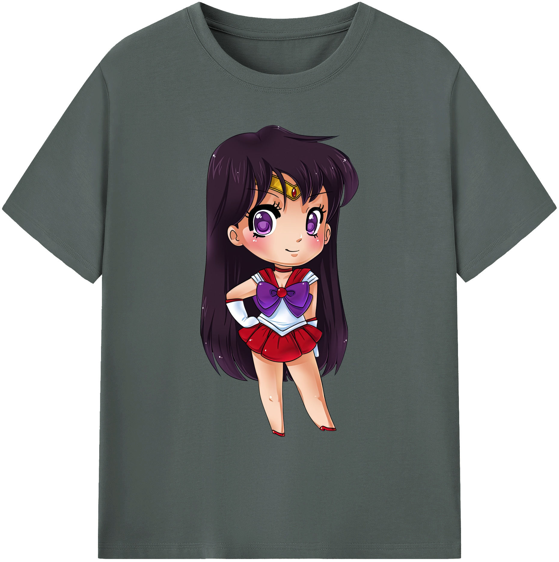 （画像用） 美少女戦士セーラームーン 火野レイ ひの レイ Sailor Moon Hino Rei （セーラーマーズ,Sailor Mars） 綿100％ メンズ半袖Tシャツ｜肌触りやわらか＆通気性